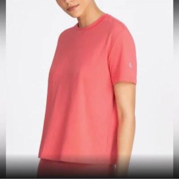 NWT Johnny Was Calme Crewneck Effect Drop Shoulder Tee in Calypso Coral XS - Picture 1 of 14